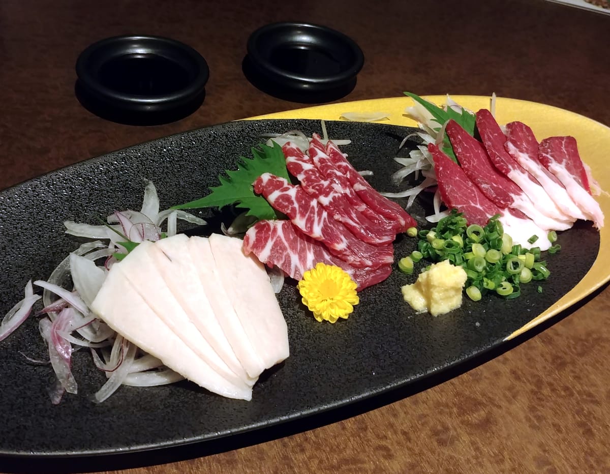 Basashi is... HORSE MEAT Sashimi